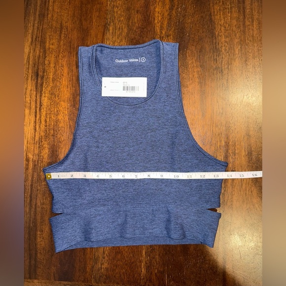 NWT Outdoor Voices Navy Slashback Crop Size Small - Picture 3 of 7